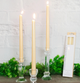 3pk Unscented Beige Taper Candles