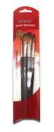 503-4 Artist Brushes, Nylon Hair, Copper Ferrule