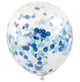 BALLOON 3PK CONFETTI BLUE 30CM