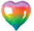BALLOON FOIL 45CM 1PK HEART RAINBOW