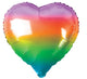 BALLOON FOIL 45CM 1PK HEART RAINBOW