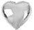 BALLOON FOIL 45CM HEART SLVR