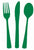 CUTLERY PLASTIC 24PK DARK GREEN