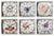 FLORAL PRINTED 34CM CLOCK