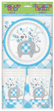 Floral Elephant Baby Shower Blue Party Pack For 8