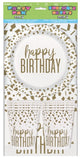 Gold Confetti Happy Birthday Party Pack For 8