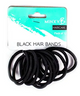 HAIR BANDS - BLACK 12PC DIA 5CM
