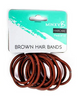 HAIR BANDS - BROWN 12PC DIA 5CM
