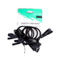 HAIR BANDS W RIBBON - BLK 5PC 5CM