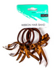 HAIR BANDS W RIBBON - BRN 5PC DIA 5CM