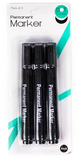 PERMANENT MARKERS 3 BLACK