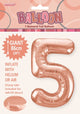 Rose Gold "5" Numeral Foil Balloon 86cm (34")