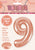 Rose Gold "9" Numeral Foil Balloon 86cm (34")