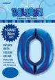 Royal Blue "0" Numeral Foil Balloon 86cm (34")