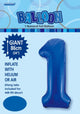 Royal Blue "1" Numeral Foil Balloon 86cm (34")