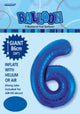 Royal Blue "6" Numeral Foil Balloon 86cm (34")