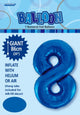 Royal Blue "8" Numeral Foil Balloon 86cm (34")