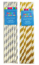 STRAWS PAPER PREMIUM 20PK GOLD OR SILVER