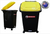 Wheelie Bin 64x42x47cm 60L Black W Yellow Lid