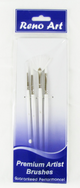 White Synthetic Brush, Small Round, 4Pc Set